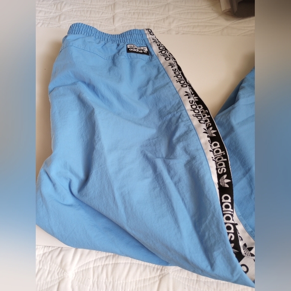 adidas Pants - Adidas Originals Carolina Sky Blue Track Pants with Logo Tape.